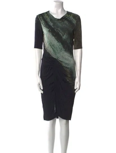 Pre-owned Helmut Lang Printed Knee-length Dress In Black