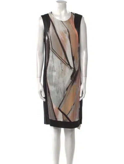 Pre-owned Helmut Lang Printed Knee-length Dress In Black
