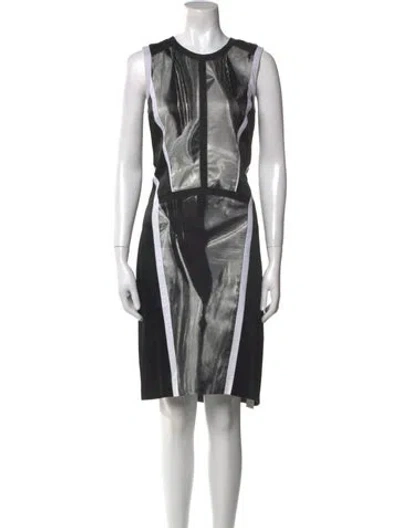 Pre-owned Helmut Lang Printed Knee-length Dress In Black