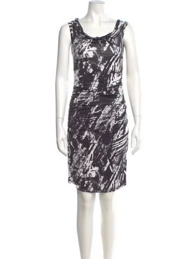 Pre-owned Helmut Lang Printed Knee-length Dress In Black