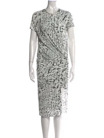 Pre-owned Helmut Lang Printed Knee-length Dress In Grey
