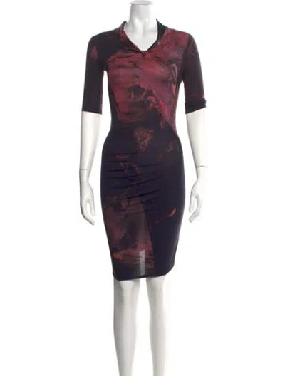 Pre-owned Helmut Lang Printed Knee-length Dress In Multi