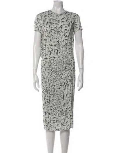 Pre-owned Helmut Lang Printed Knee-length Dress In Neutral