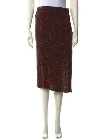 Pre-owned Helmut Lang Printed Knee-length Skirt In Black