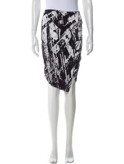 Pre-owned Helmut Lang Printed Knee-length Skirt In Black