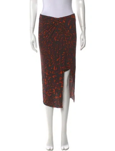 Pre-owned Helmut Lang Printed Knee-length Skirt In Black