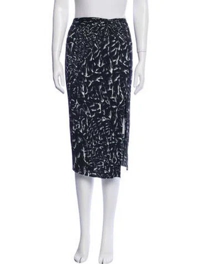 Pre-owned Helmut Lang Printed Knee-length Skirt In Blue