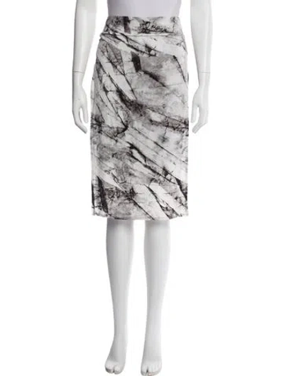 Pre-owned Helmut Lang Printed Knee-length Skirt W/ Tags In Black