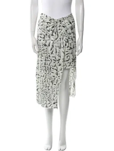 Pre-owned Helmut Lang Printed Knee-length Skirt In White