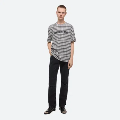 Helmut Lang Printed Logo Tee In Mini Digital Check Black