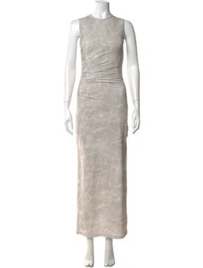 Pre-owned Helmut Lang Printed Long Dress In Neutrals