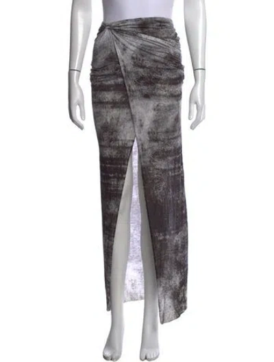 Pre-owned Helmut Lang Printed Long Skirt In Gray