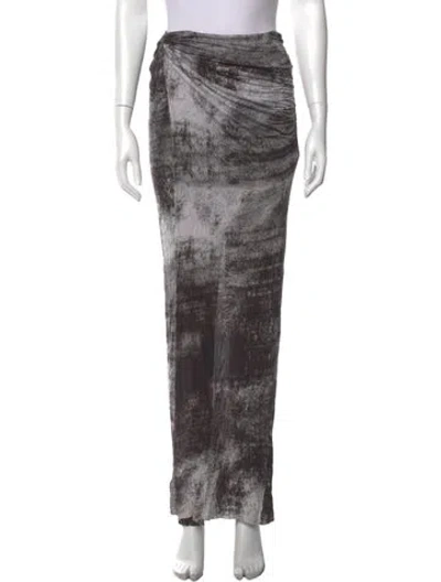 Pre-owned Helmut Lang Printed Long Skirt In Grey