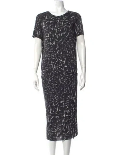 Pre-owned Helmut Lang Printed Midi Length Dress In Black