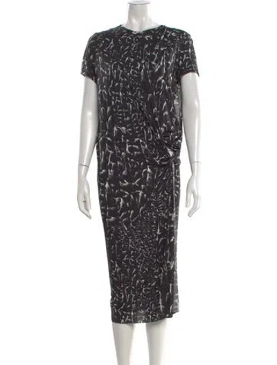Pre-owned Helmut Lang Printed Midi Length Dress In Black