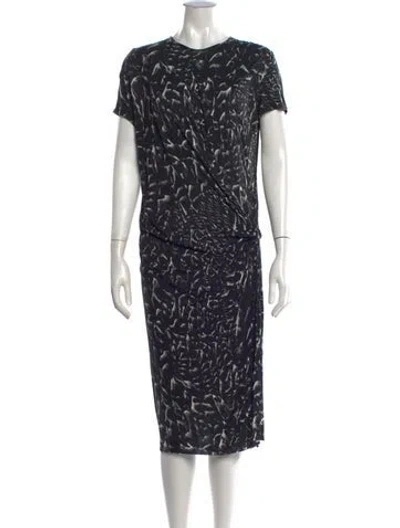 Pre-owned Helmut Lang Printed Midi Length Dress In Black