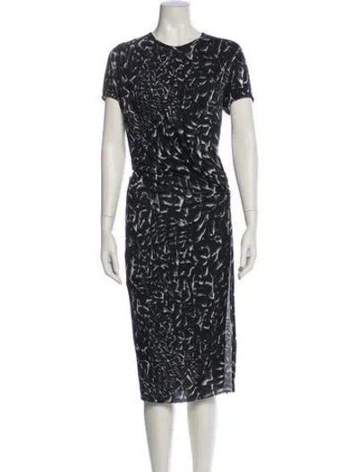 Pre-owned Helmut Lang Printed Midi Length Dress In Blue