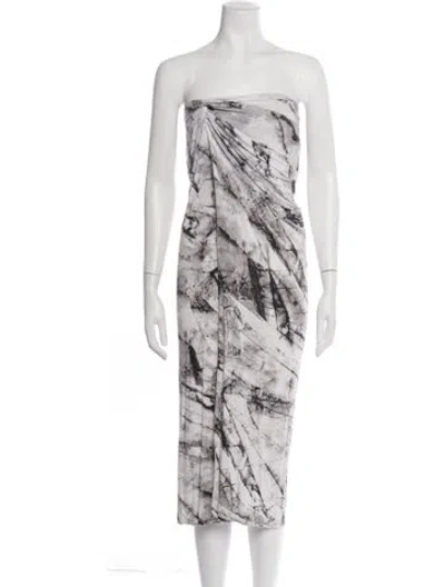 Pre-owned Helmut Lang Printed Midi Length Dress In Grey