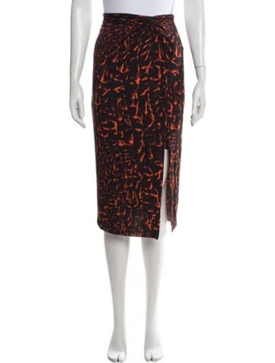 Pre-owned Helmut Lang Printed Midi Length Skirt In Black