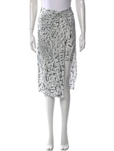 Pre-owned Helmut Lang Printed Midi Length Skirt In White