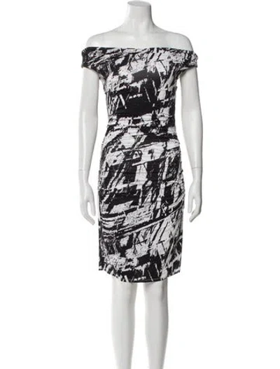 Pre-owned Helmut Lang Printed Mini Dress In Black