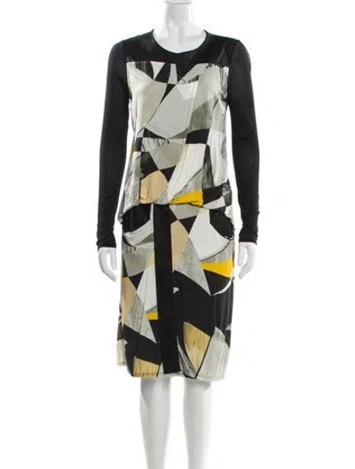 Pre-owned Helmut Lang Printed Mini Dress In Black