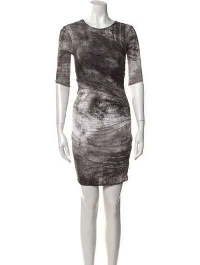 Pre-owned Helmut Lang Printed Mini Dress In Gray