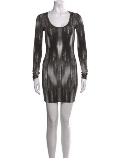 Pre-owned Helmut Lang Printed Mini Dress In Grey