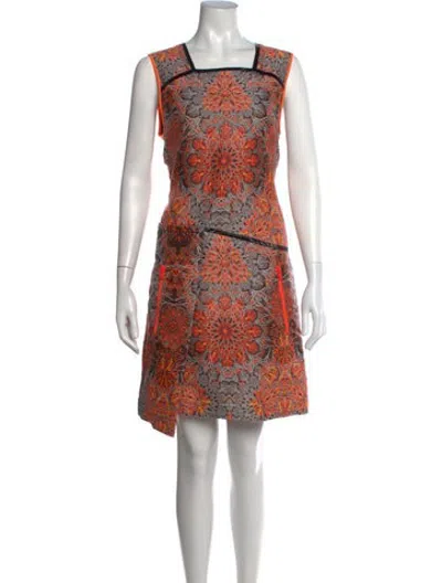 Pre-owned Helmut Lang Printed Mini Dress In Orange