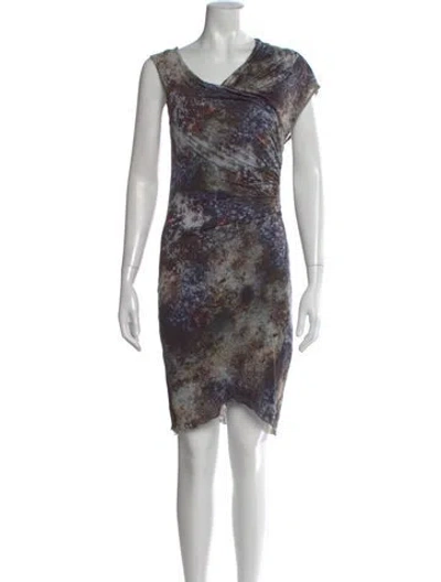 Pre-owned Helmut Lang Printed Mini Dress In Purple