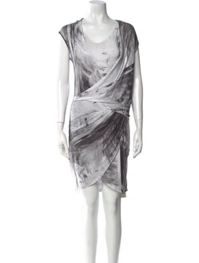 Pre-owned Helmut Lang Printed Mini Dress In White
