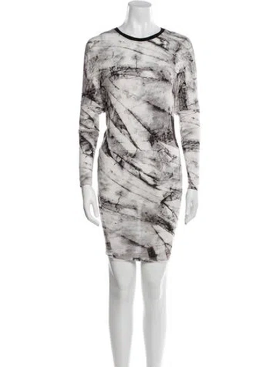 Pre-owned Helmut Lang Printed Mini Dress In White