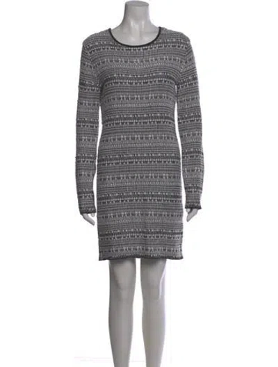 Pre-owned Helmut Lang Printed Mini Dress In White