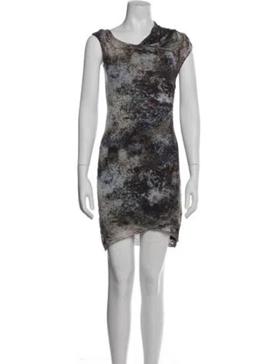 Pre-owned Helmut Lang Printed Mini Dress In White