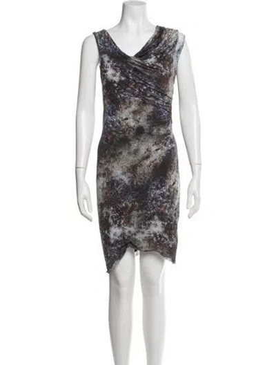 Pre-owned Helmut Lang Printed Mini Dress In White