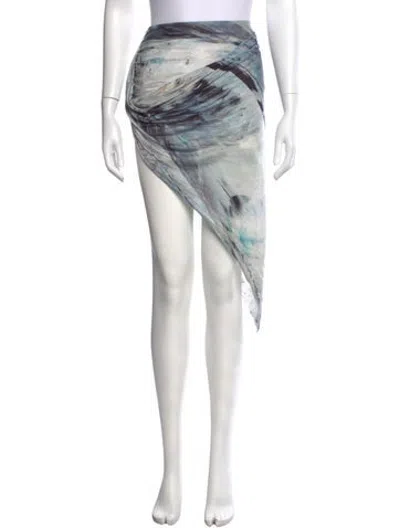 Pre-owned Helmut Lang Printed Mini Skirt In Grey