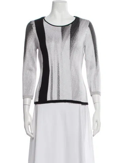 Pre-owned Helmut Lang Printed Scoop Neck Sweater In White