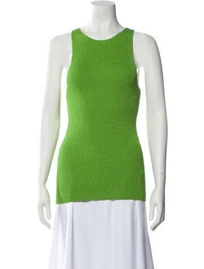 Pre-owned Helmut Lang Printed Scoop Neck Top In Green