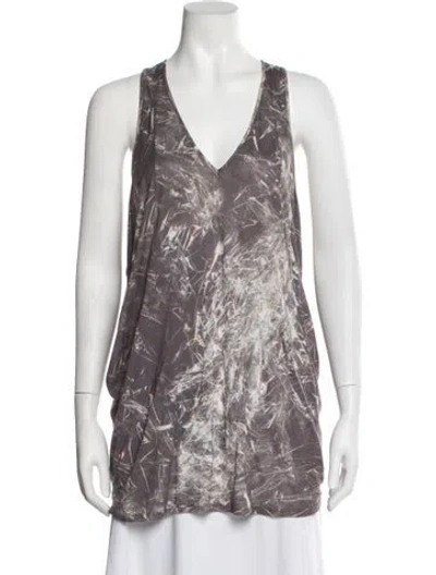 Pre-owned Helmut Lang Printed Scoop Neck Top In Grey