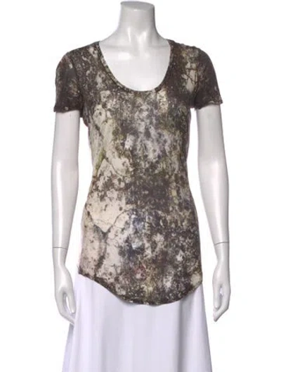 Pre-owned Helmut Lang Printed Scoop Neck T-shirt In Black