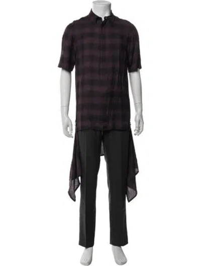 Pre-owned Helmut Lang Printed Short Sleeve Shirt In Black