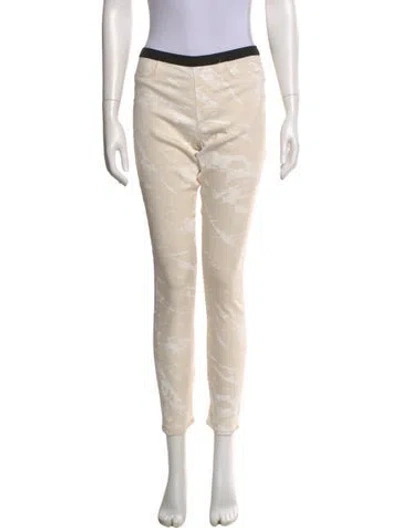 Pre-owned Helmut Lang Printed Skinny Leg Pants In White