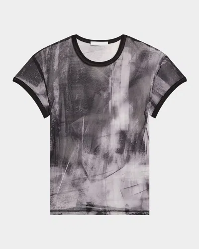 HELMUT LANG PRINTED SLIM MESH TEE