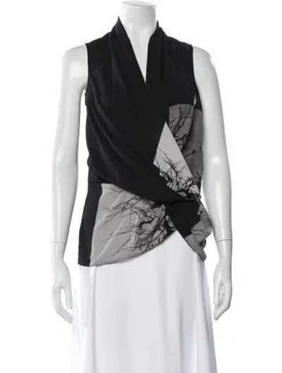 Pre-owned Helmut Lang Printed V-neck Top In Multi