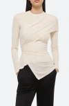 Helmut Lang Protection Draped Asymmetric Top In White