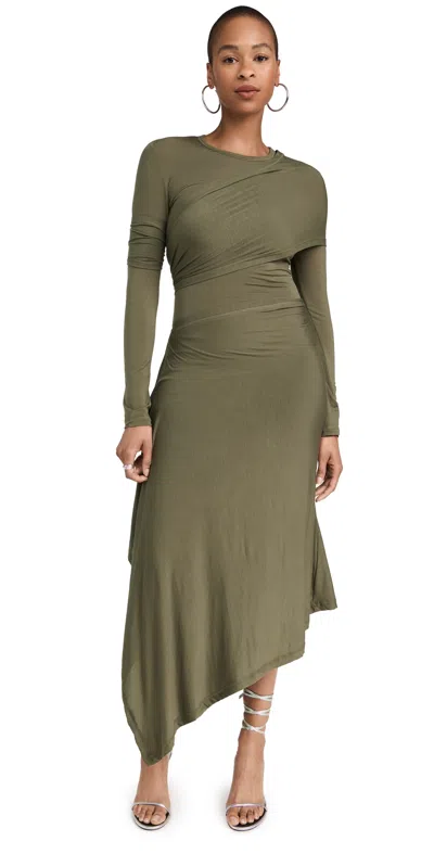 Helmut Lang Protection Dress Olive In Olive - F0x