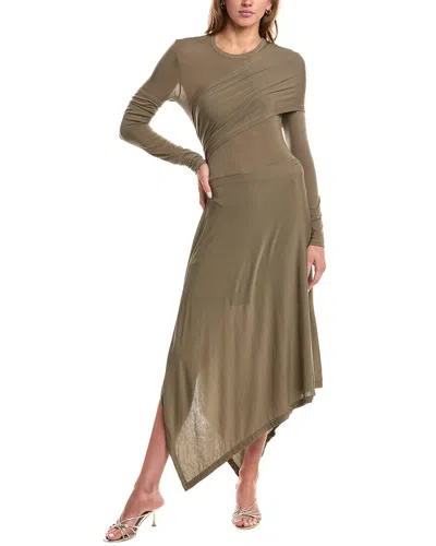Helmut Lang Protection Midi Dress In Brown