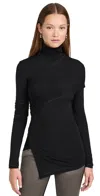 Helmut Lang Ribbed Cotton-blend Shirt In Black