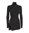 Helmut Lang Protection Draped Asymmetric Turtleneck Top In Black