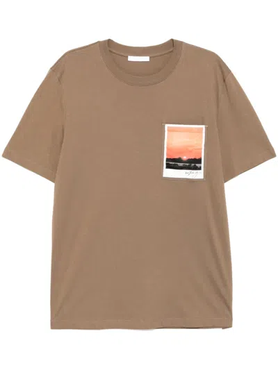 Helmut Lang Pstcard T-shirt In Brown